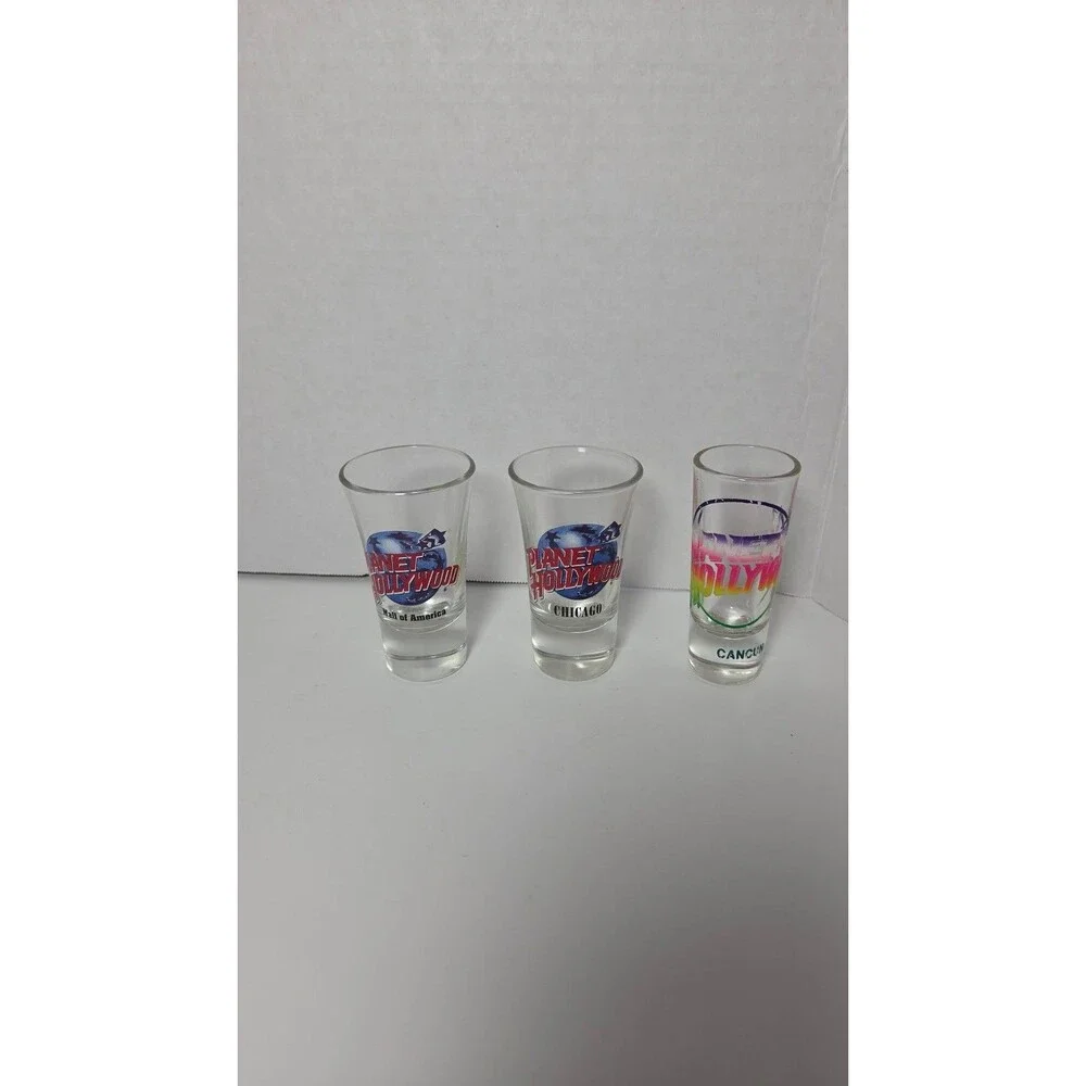 Planet Hollywood Shot Glasses - Chicago, Mall of America, Cancun